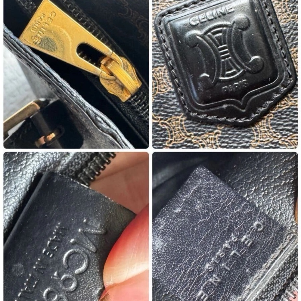 Celine Dark Brown and Black Patterned Tote - Picture 10 of 10